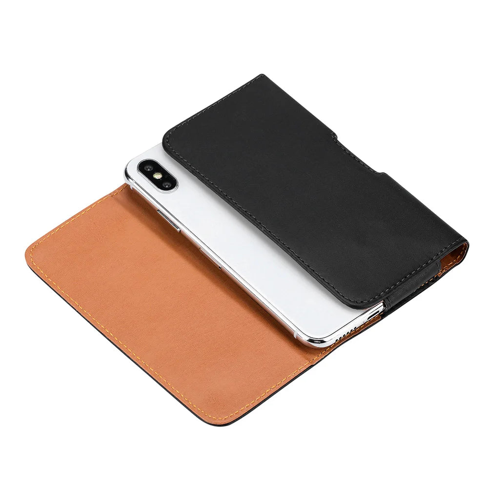 Universal PU Leather Belt Clip Phone Holster Pouch 3.5–6.3"