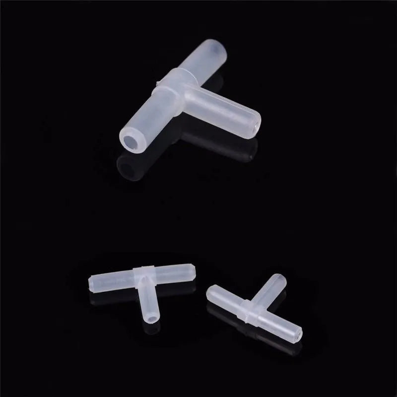 4mm 3-Way Aquarium Air Pump Tee Connectors – 10 Pack