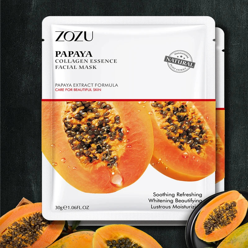 Papaya Sheet Face Mask – Moisturizing & Brightening Fabric Mask