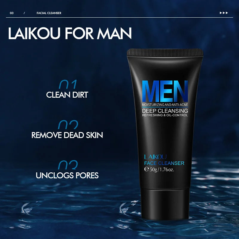 LAIKOU Men's Face Wash – Oil Control & Deep Pore Cleanser