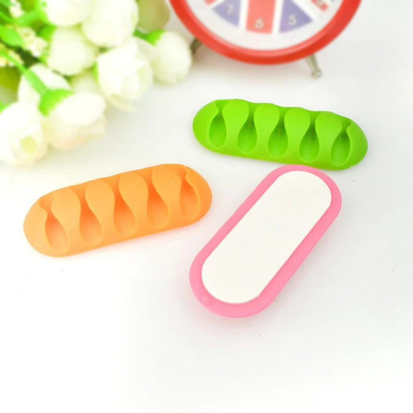 Candy Color 5-Hole Cable Winder Organizer Clip | Charger Wire