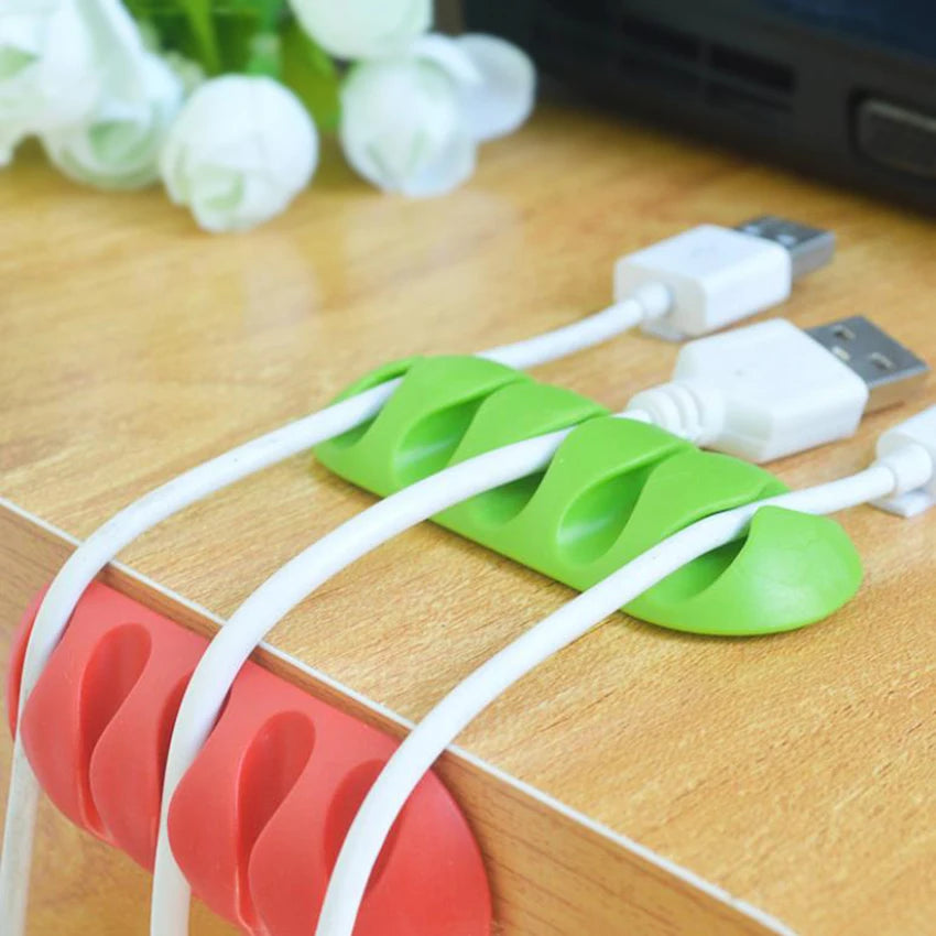 Candy Color 5-Hole Cable Winder Organizer Clip | Charger Wire