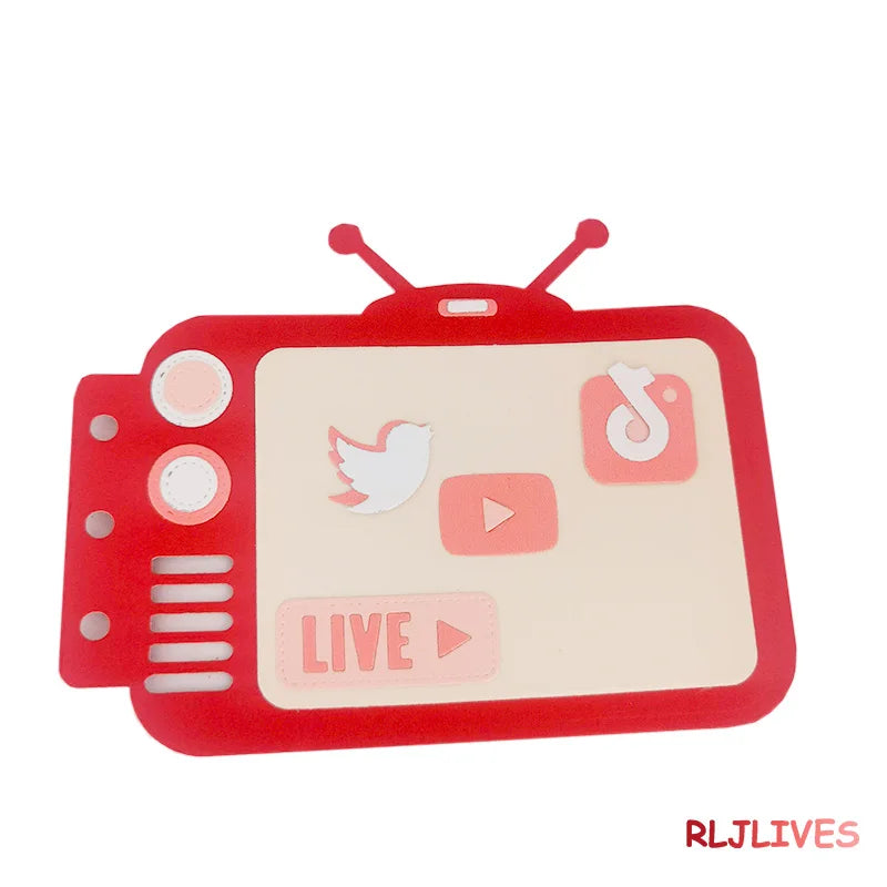Vintage TV Metal Cutting Die – DIY Scrapbooking & Card Making