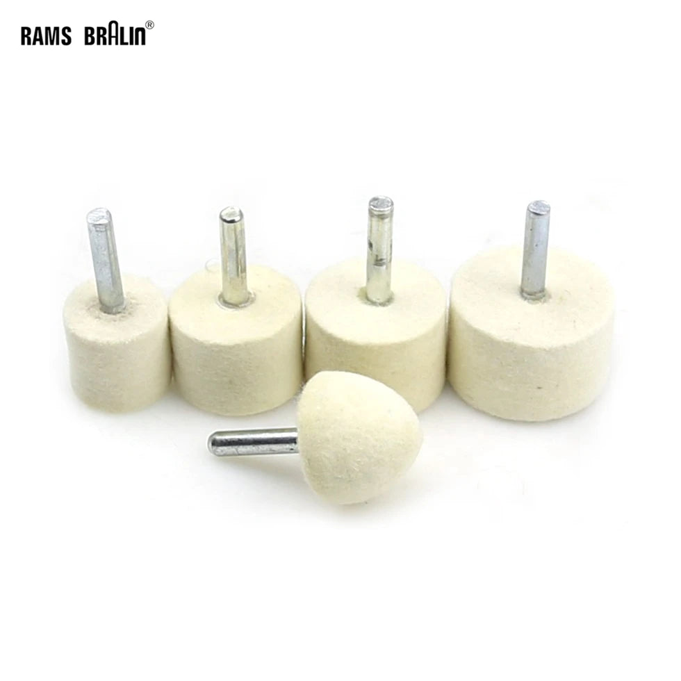10-Piece Wool Felt Buffing Wheels – 6mm Shaft Die Grinder Set