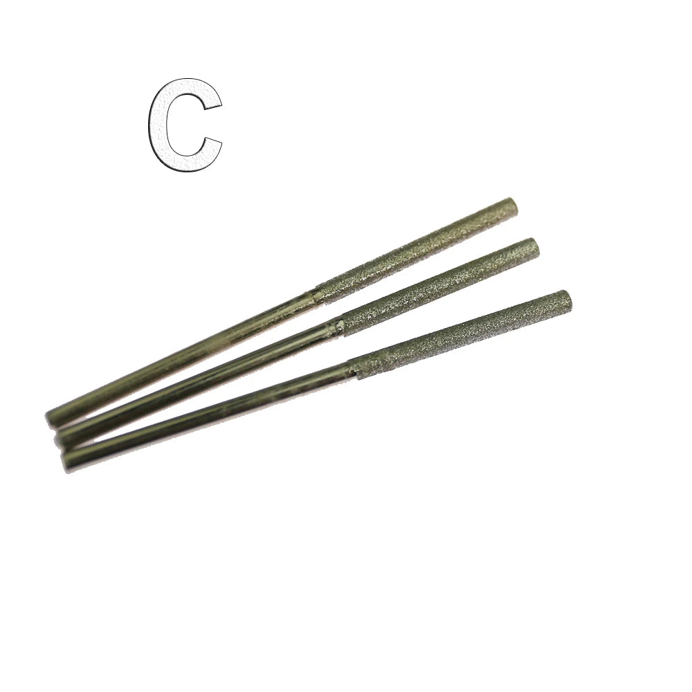 3-Piece Diamond Polishing Burr Set | Emery Grinding Bits 3mm