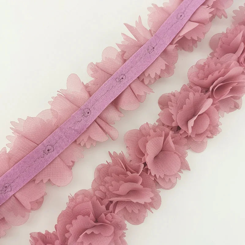 1-Meter Chiffon Lace Ribbon – Jacquard Floral Craft Trim 50mm