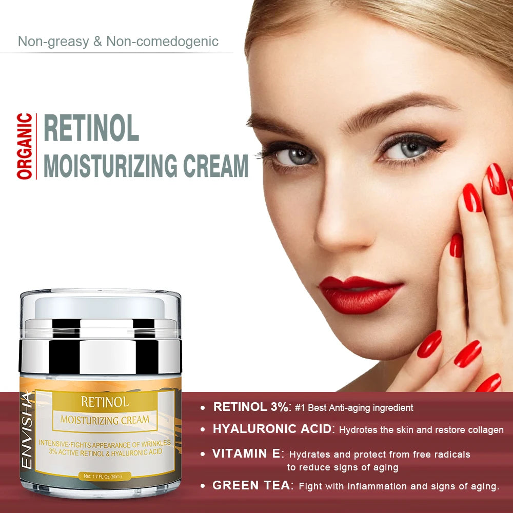 ENVISHA Retinol Face Cream – Collagen & Hyaluronic Acid 50ml