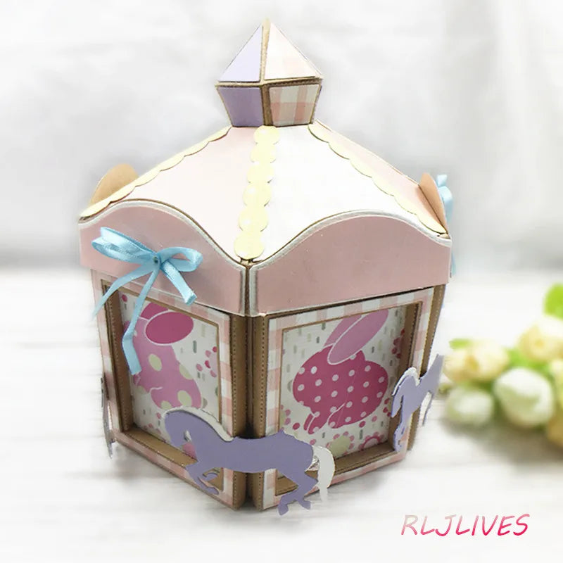 Carousel Box Metal Cutting Dies – Scrapbooking & Card Craft