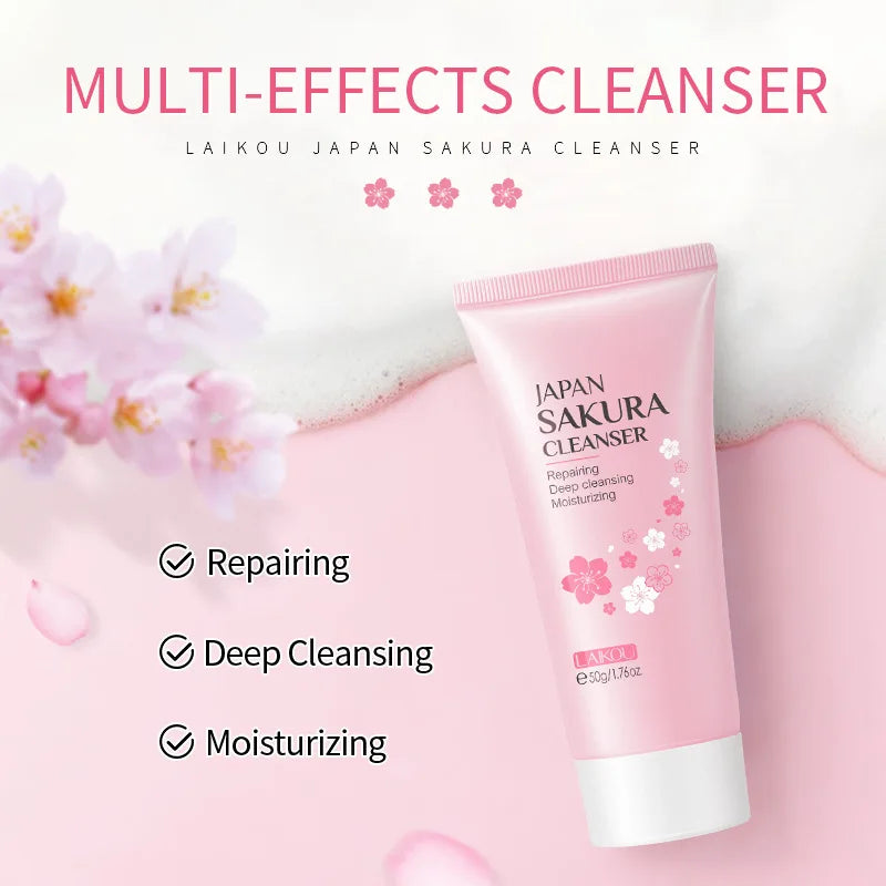 LAIKOU Japan Sakura Facial Cleanser – Deep Clean & Oil Control