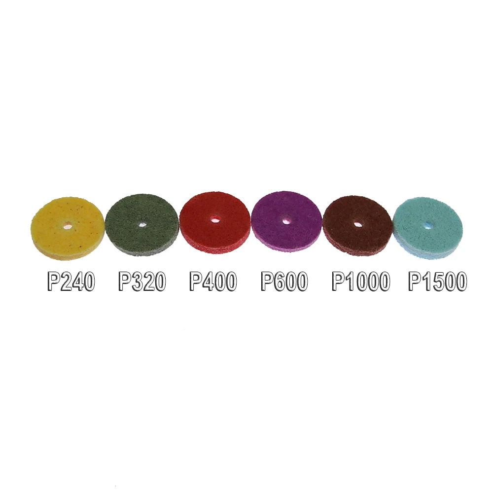 6-Piece Nylon Abrasive Polishing Disc Set with 3mm Mandrel