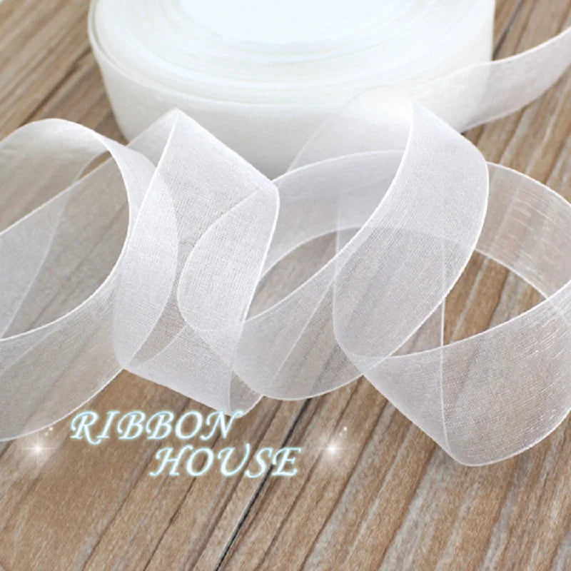 White Organza Ribbon 50 Yards – Gift Wrapping & Decor