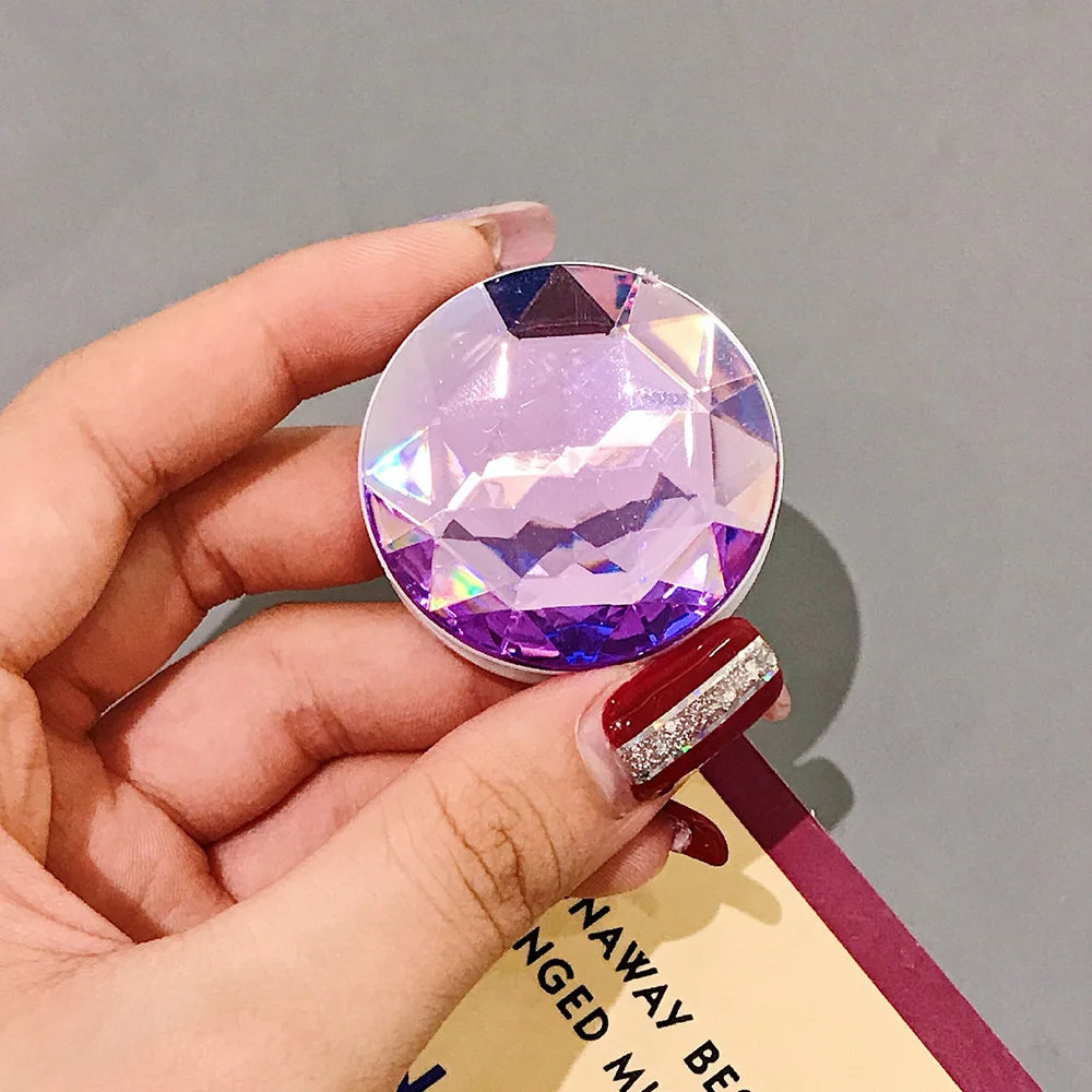 Holographic 3D Diamond Phone Ring Grip Stand – Universal Fit