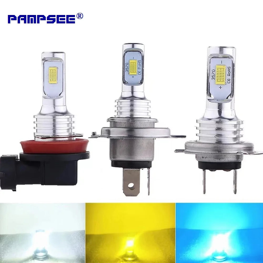 2-Pack H4 H7 H11 LED Headlight & Fog Light Bulbs 6000K 16000LM