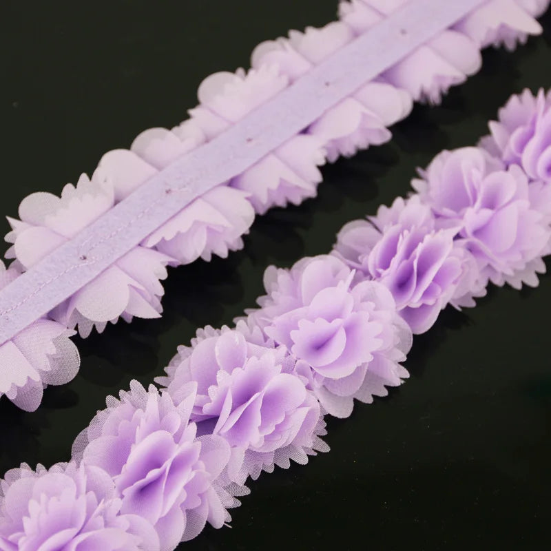 1-Meter Chiffon Lace Ribbon – Jacquard Floral Craft Trim 50mm