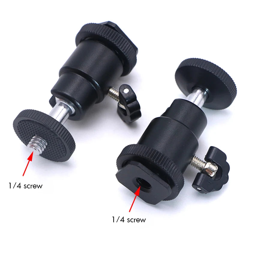 Hot Shoe to 1/4" Ball Head Adapter for Camera, Light & Mic