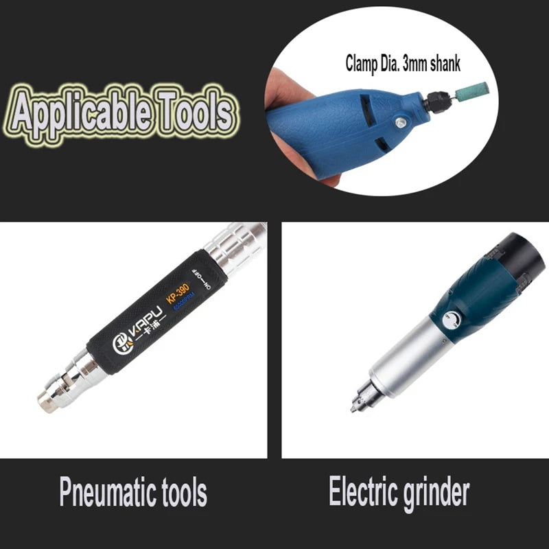 100-Pc Rubber Mounted Point Grinding Set | Die Grinder Bits