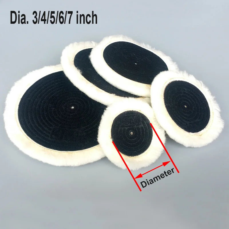 Wool Buffing Polishing Pad 3"–5" | Car & Motorcycle Paint Care