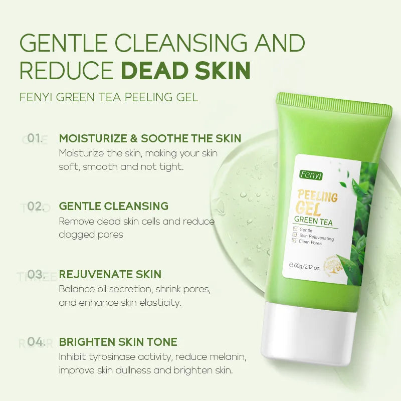 LAIKOU Green Tea Facial Exfoliating Peeling Gel | 60g Scrub