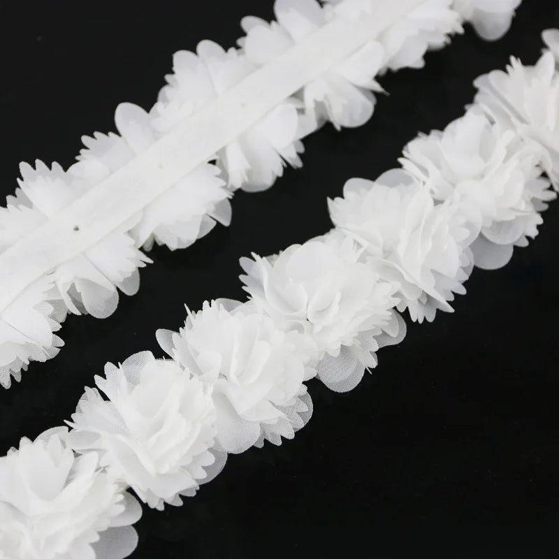 1-Meter Chiffon Lace Ribbon – Jacquard Floral Craft Trim 50mm