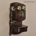 Wall Mounted Vintage Telephone – Rotary & Button Dial, Solid Wood