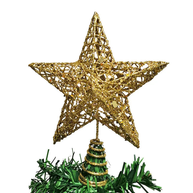 Gold Glitter Iron Star Christmas Tree Topper 15×20cm