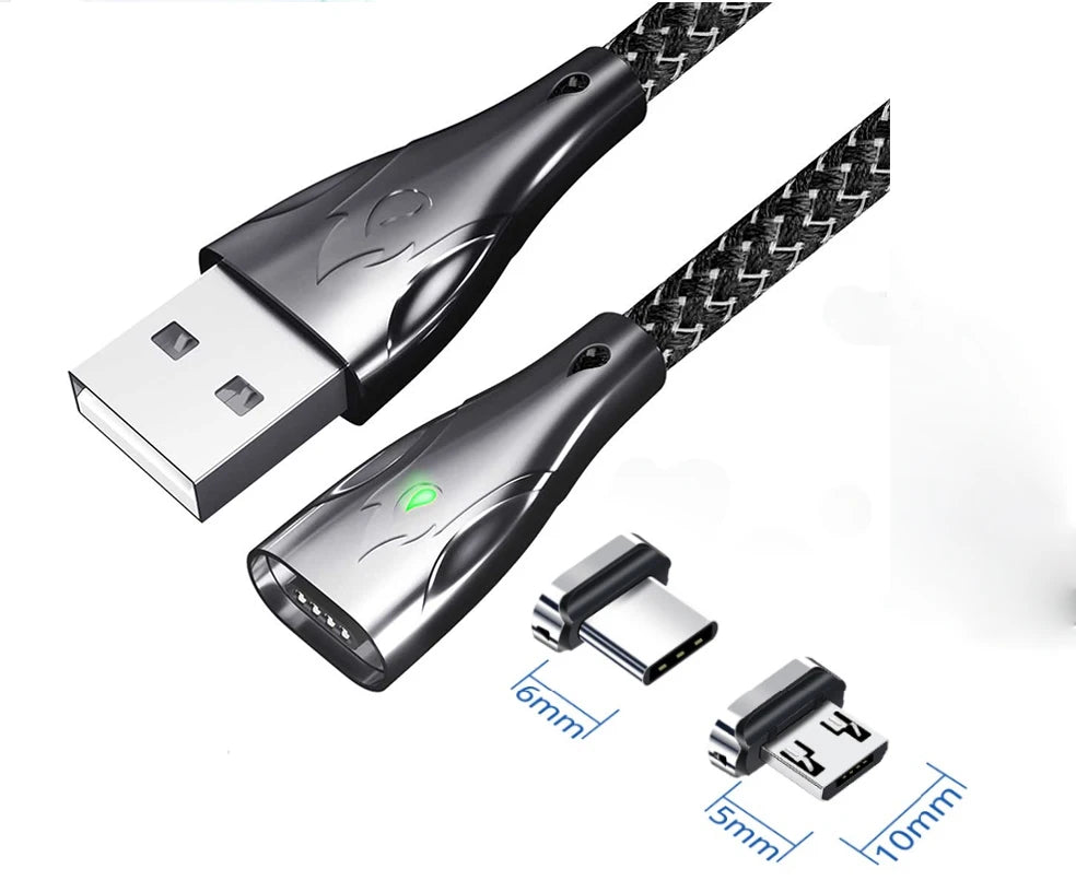 3-Pack Square Magnetic Charging Tips – Micro USB & Type-C