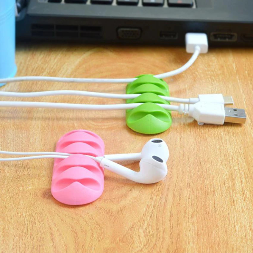 Candy Color 5-Hole Cable Winder Organizer Clip | Charger Wire