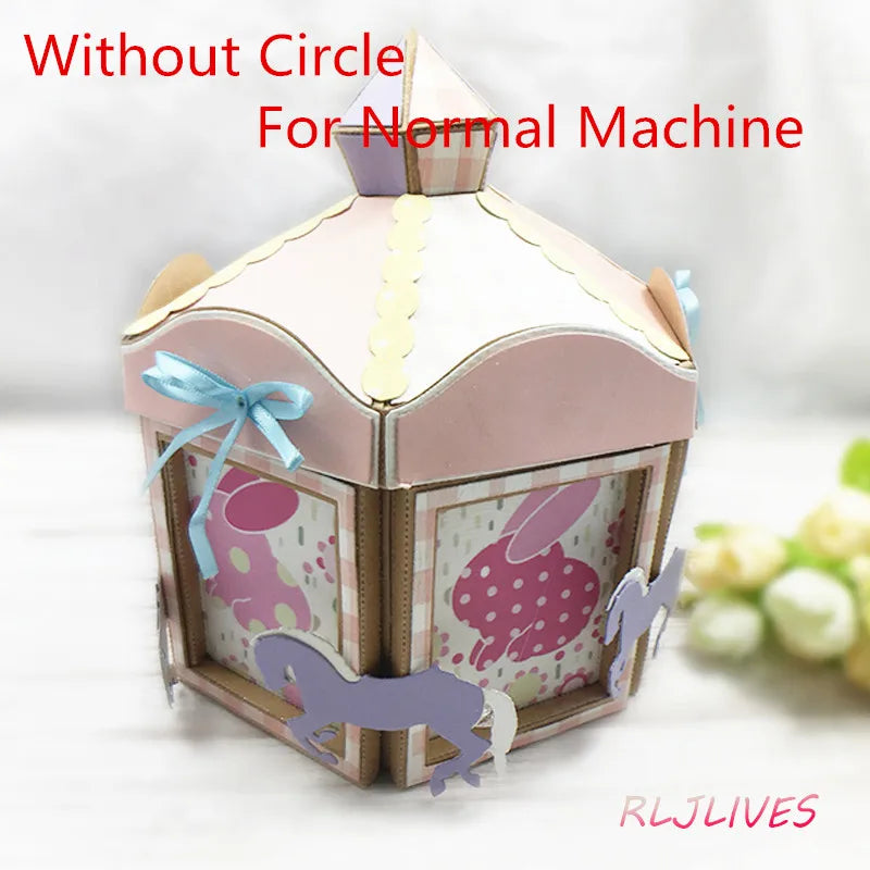 Carousel Box Metal Cutting Dies – Scrapbooking & Card Craft