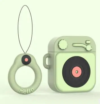 Retro Phonograph AirPods Case – Shockproof Silicone Cover