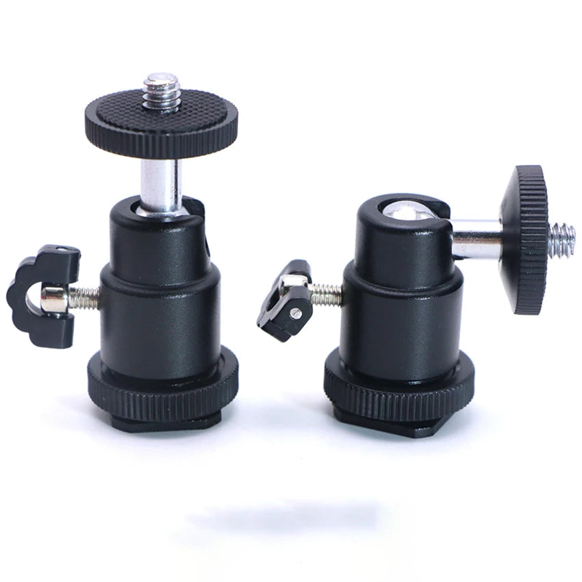 Hot Shoe to 1/4" Ball Head Adapter for Camera, Light & Mic