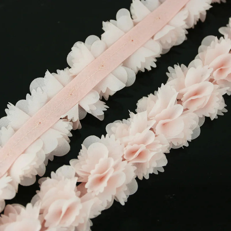 1-Meter Chiffon Lace Ribbon – Jacquard Floral Craft Trim 50mm