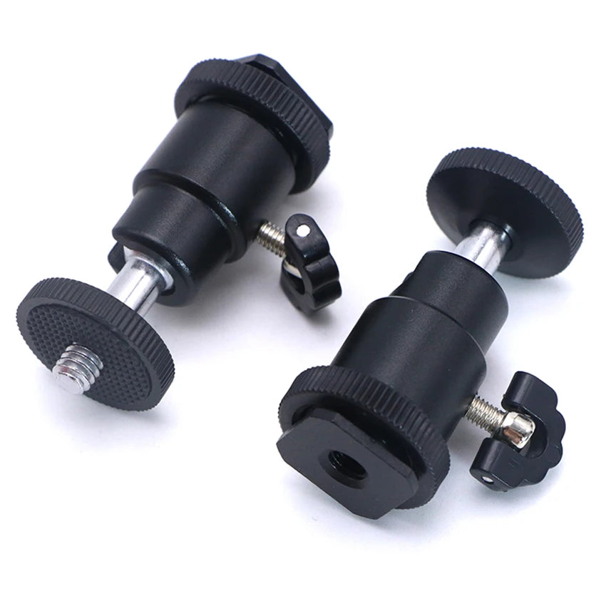 Hot Shoe to 1/4" Ball Head Adapter for Camera, Light & Mic