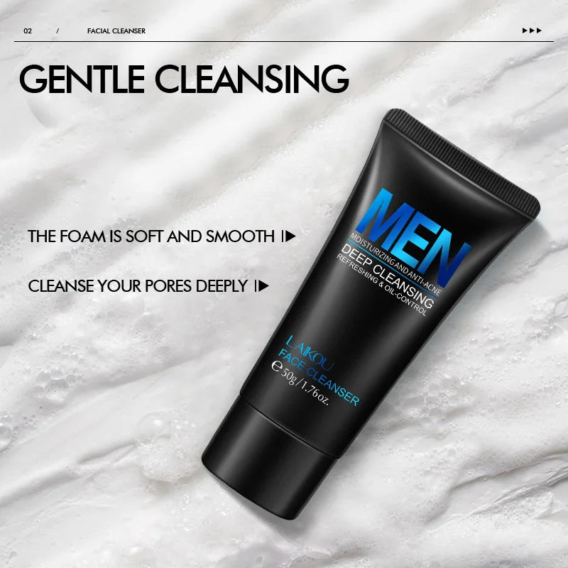 LAIKOU Men's Face Wash – Oil Control & Deep Pore Cleanser