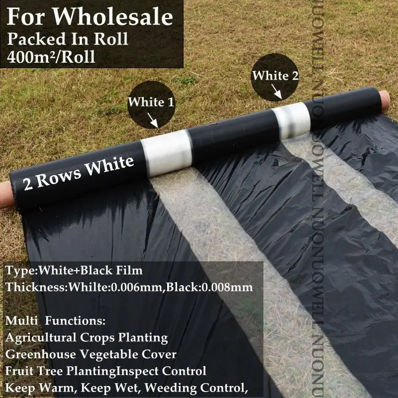 Black & White PE Mulching Film 400m² Roll – Weed Control