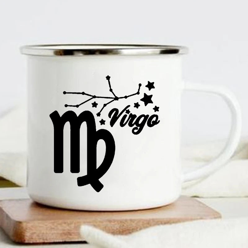 Zodiac Constellation Enamel Mug – 360ml Coffee & Tea Cup