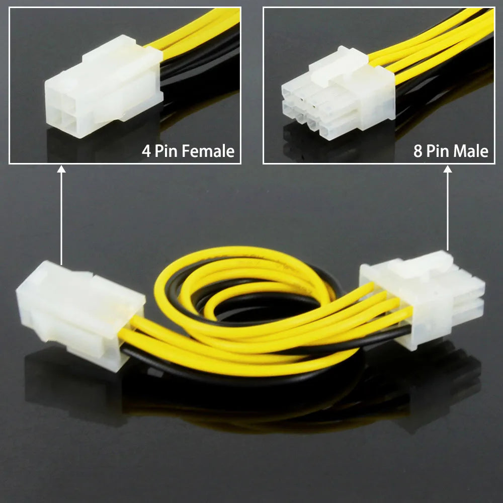 ATX 4-Pin to 8-Pin EPS CPU Power Extension Adapter Cable
