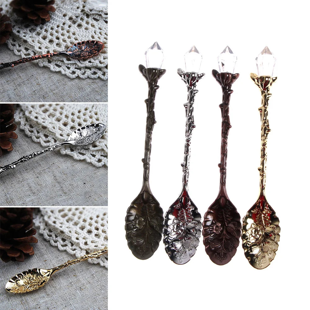 Vintage Carved Flower Teaspoon – Silver Coffee & Tea Spoon
