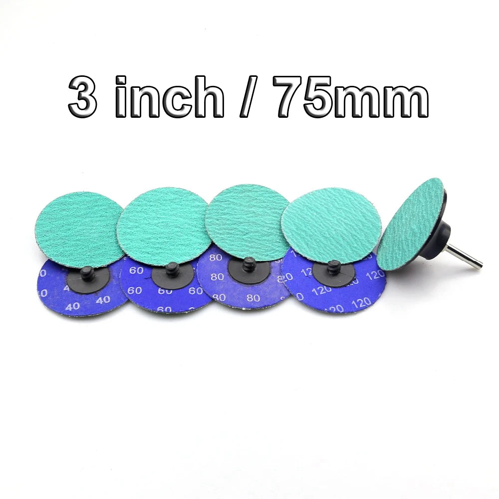 100-Pc Zirconia Sanding Discs 50mm/75mm P40–P120 Hard Metal