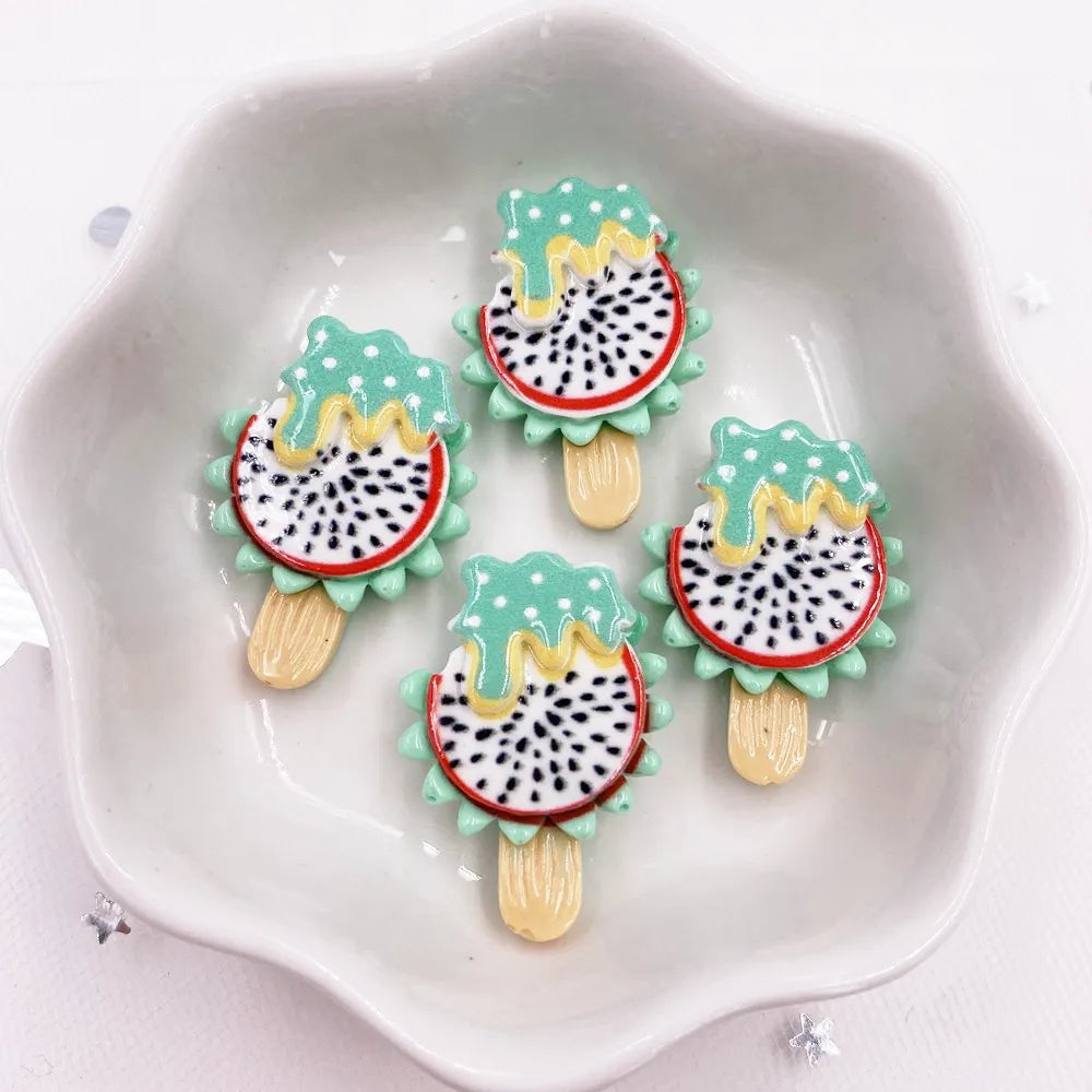 12-Piece Resin Fruit Popsicle Flatback Cabochons for DIY Crafts