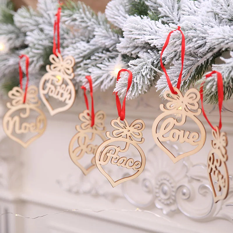 6-Pack Wooden Christmas Pendant Ornaments – DIY Holiday Decor
