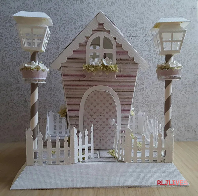Lantern & House Metal Cutting Dies – DIY Scrapbooking Set