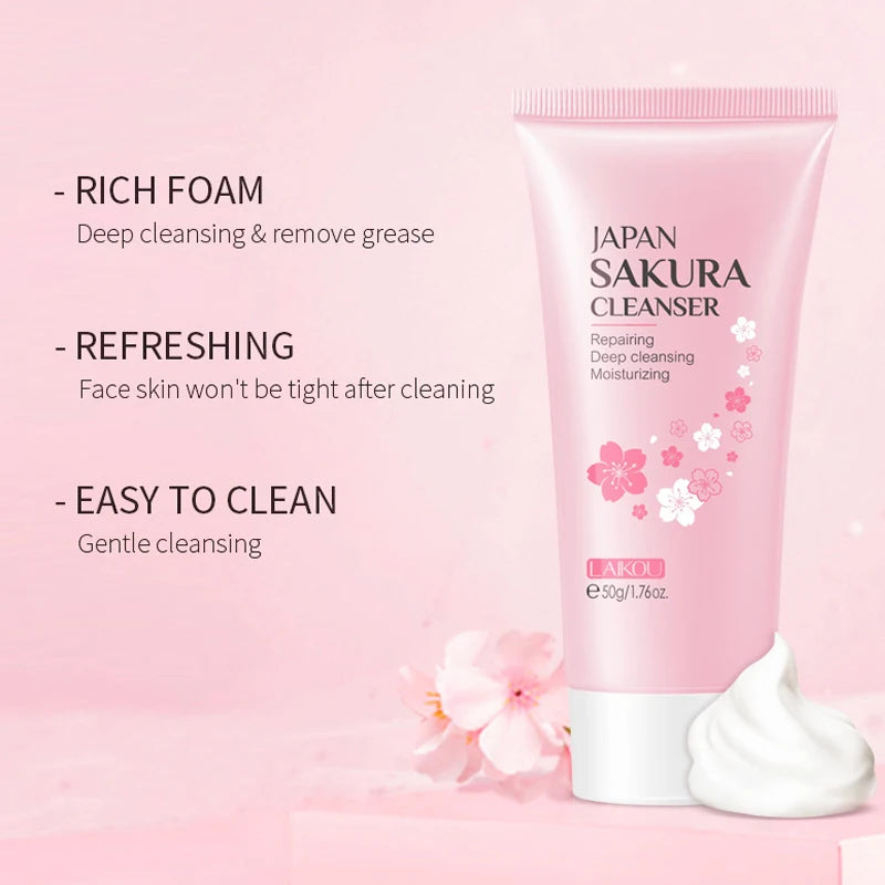 LAIKOU Japan Sakura Facial Cleanser – Deep Clean & Oil Control