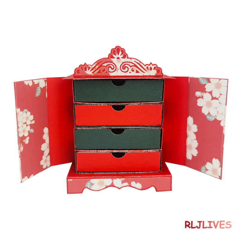 4 Drawer Box Metal Cutting Dies – DIY Scrapbooking Set