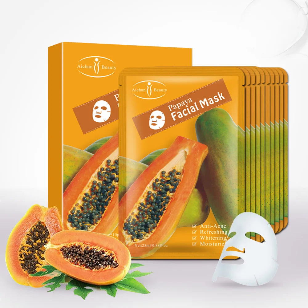 Papaya Sheet Face Mask – Moisturizing & Brightening Fabric Mask