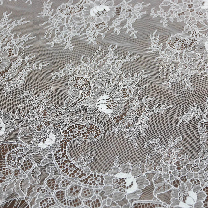 Floral Embroidered Eyelash Lace Ribbon 60cm Wide – 3 Meters