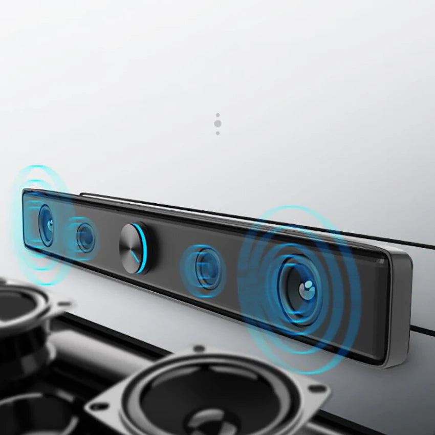 ZJMZYM Wired USB Mini Soundbar Speaker for PC, Laptop & Tablet