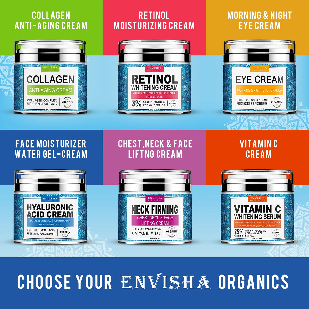 ENVISHA Retinol Face Cream – Collagen & Hyaluronic Acid 50ml