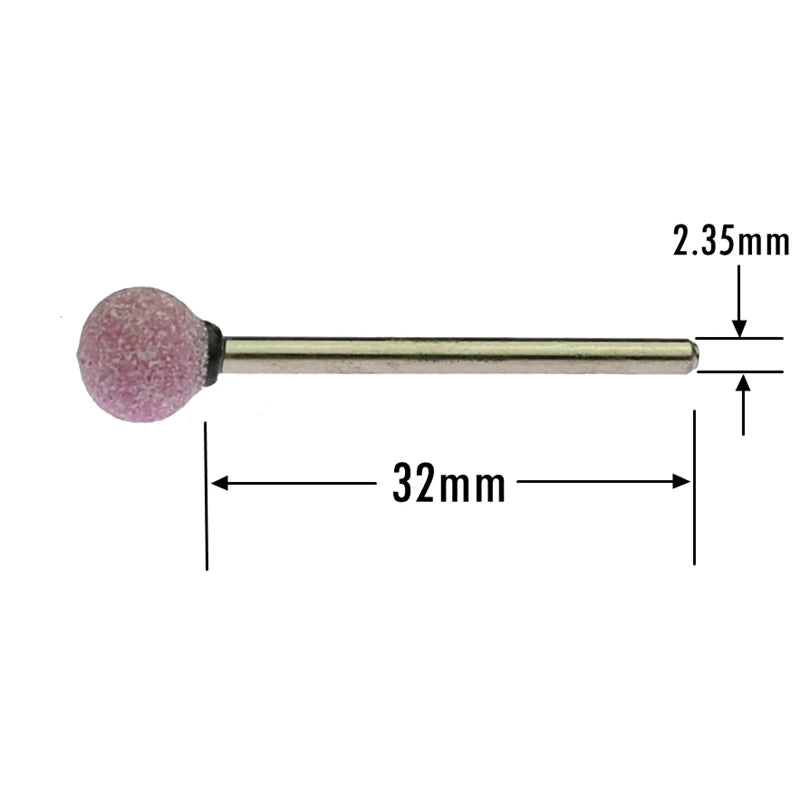 6-Pc Ball-Shaped Ceramic Grinding Heads | 2.35mm Shank