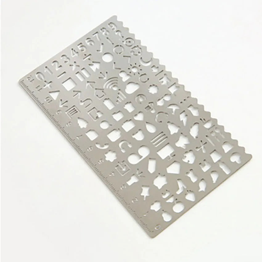 Stainless Steel Geometric Drawing Template Ruler – Multi-Pattern