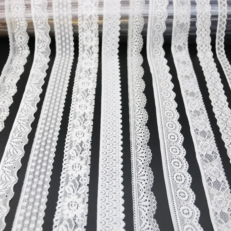 5-Meter White Elastic Lace Trim 25mm – DIY Sewing & Crafts